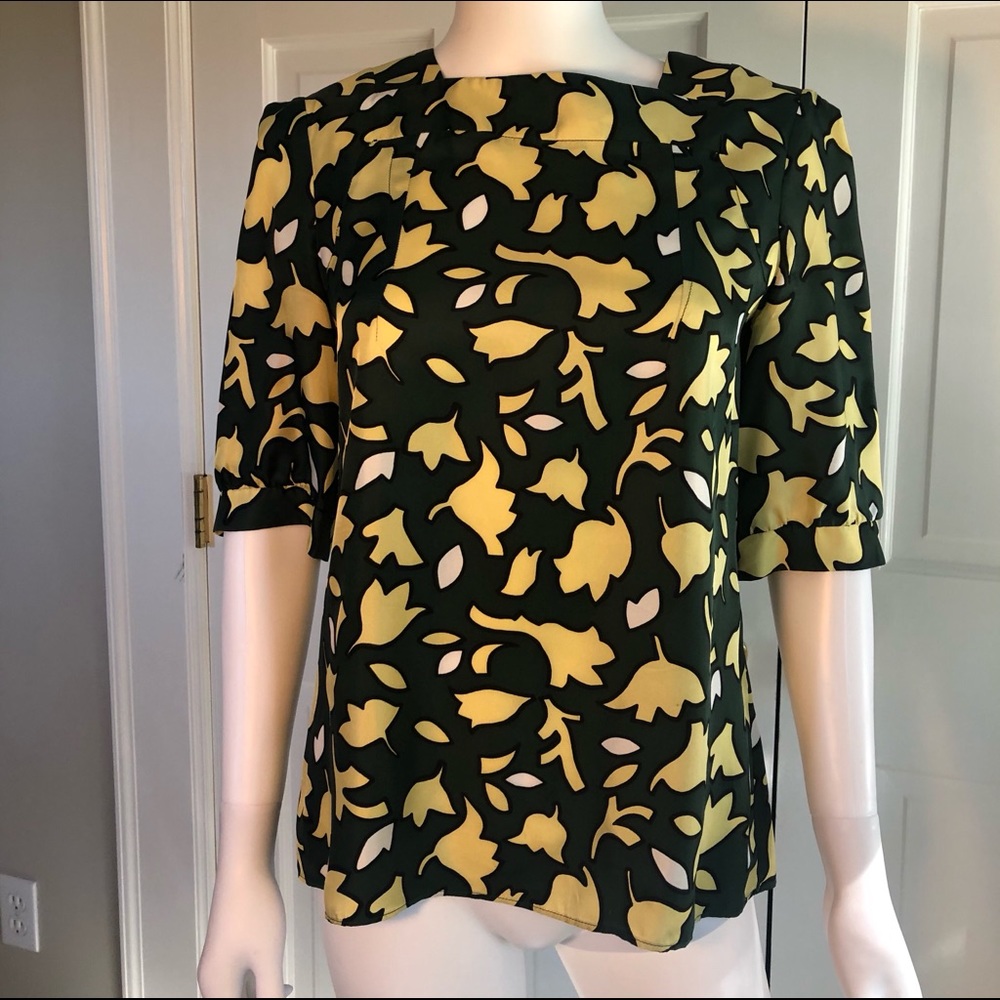 Marni green and yellow print top